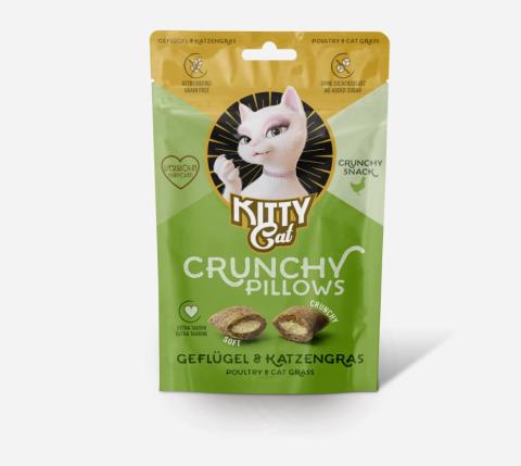 Crunchy Pillows Geflügel & Katzengras  60g Packung