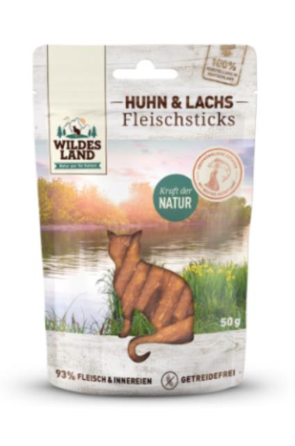Fleischsticks Huhn & Lachs 50g Packung