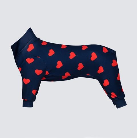 Hunde-Pyjama Herzen Gr. 4XL