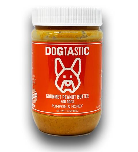 Dogtastic Gourmet Erdnussbutter mit Kürbis- und Honiggeschmack 480g Glas