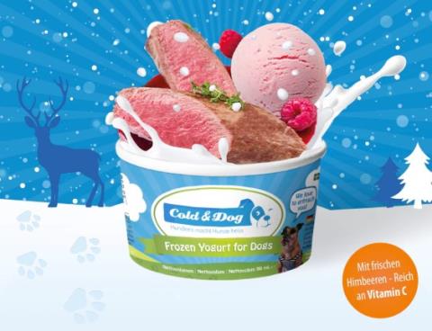 Cold&Dog Eis Winteredition Hirsch mit Himbeere 90ml Becher