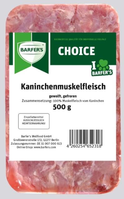 Kaninchen Muskelfleisch gewolft 500g Packung