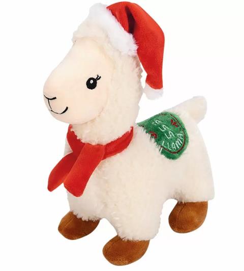 Lama mit Weihnachtsmütze ca. 29 cm