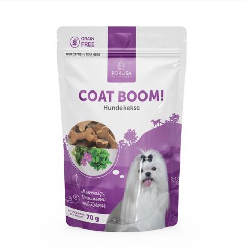 Hundekekse Coat Boom 70g Packung