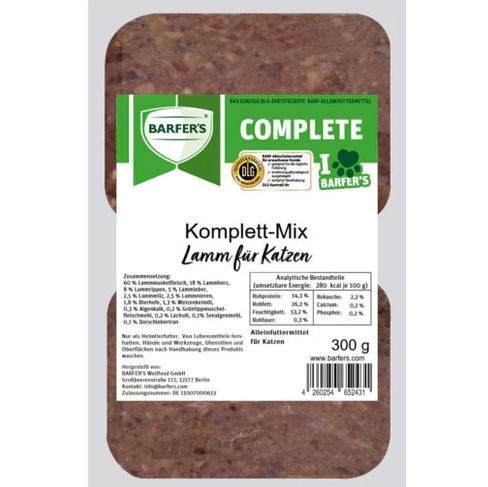 Komplett-Mix Lamm für Katzen 2x150g Packung