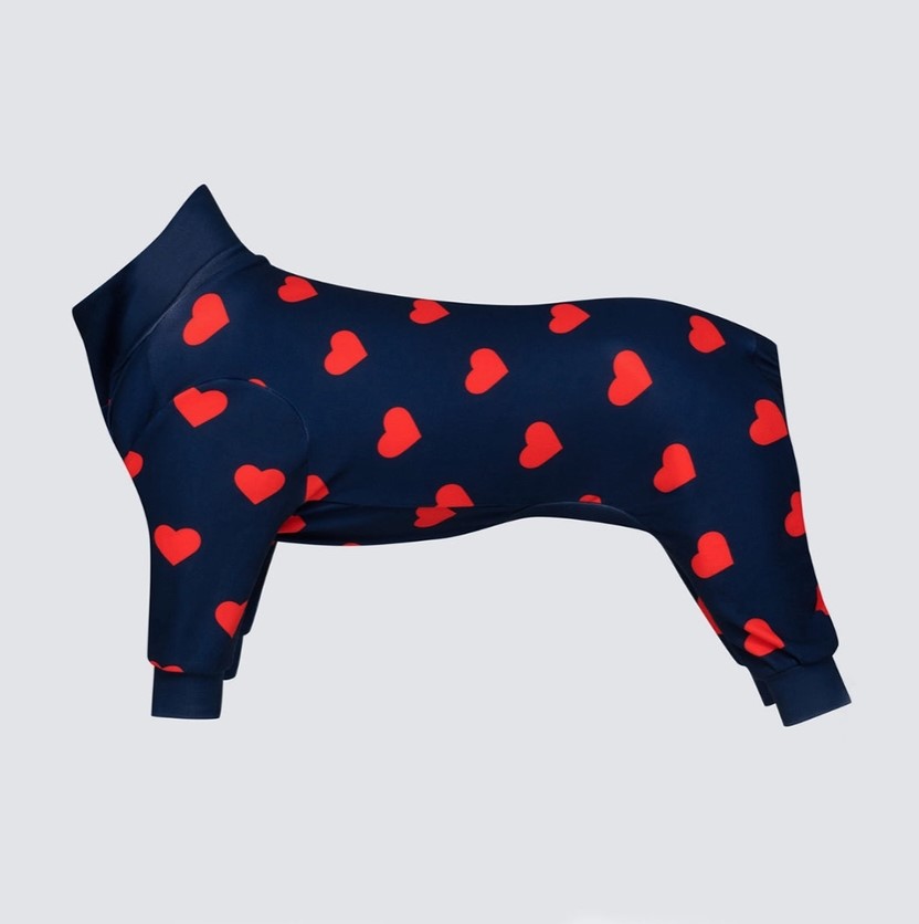 Hunde-Pyjama Herzen Gr. XL