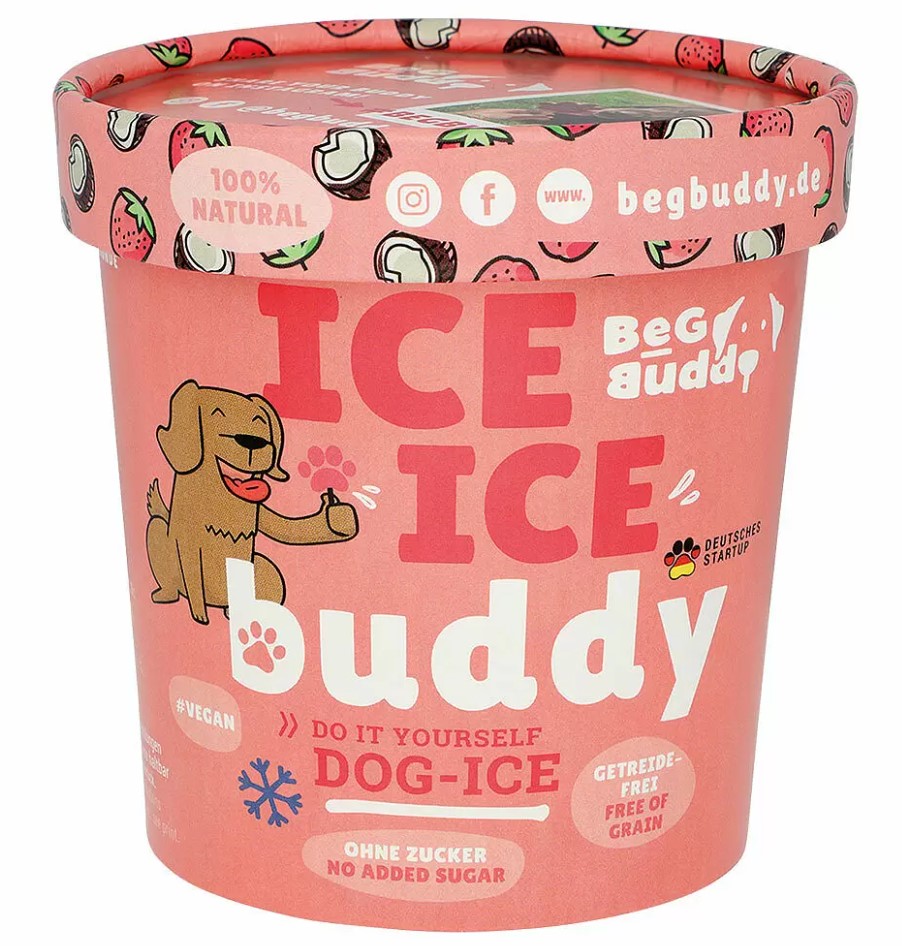 ICE Buddy Hundeeis Kokos-Erdbeere 66g Packung