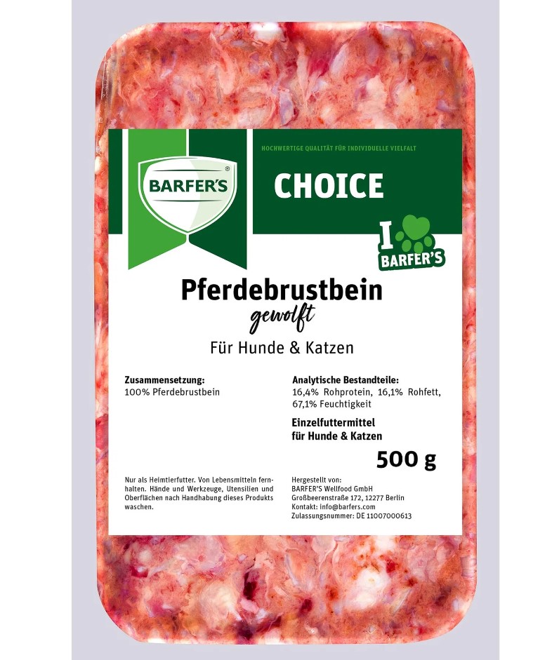 Pferdebrustbein gewolft 500g Packung