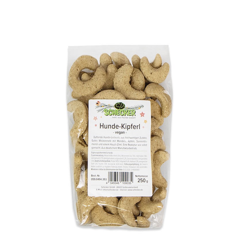 Hunde-Kipferl vegan 250g Packung