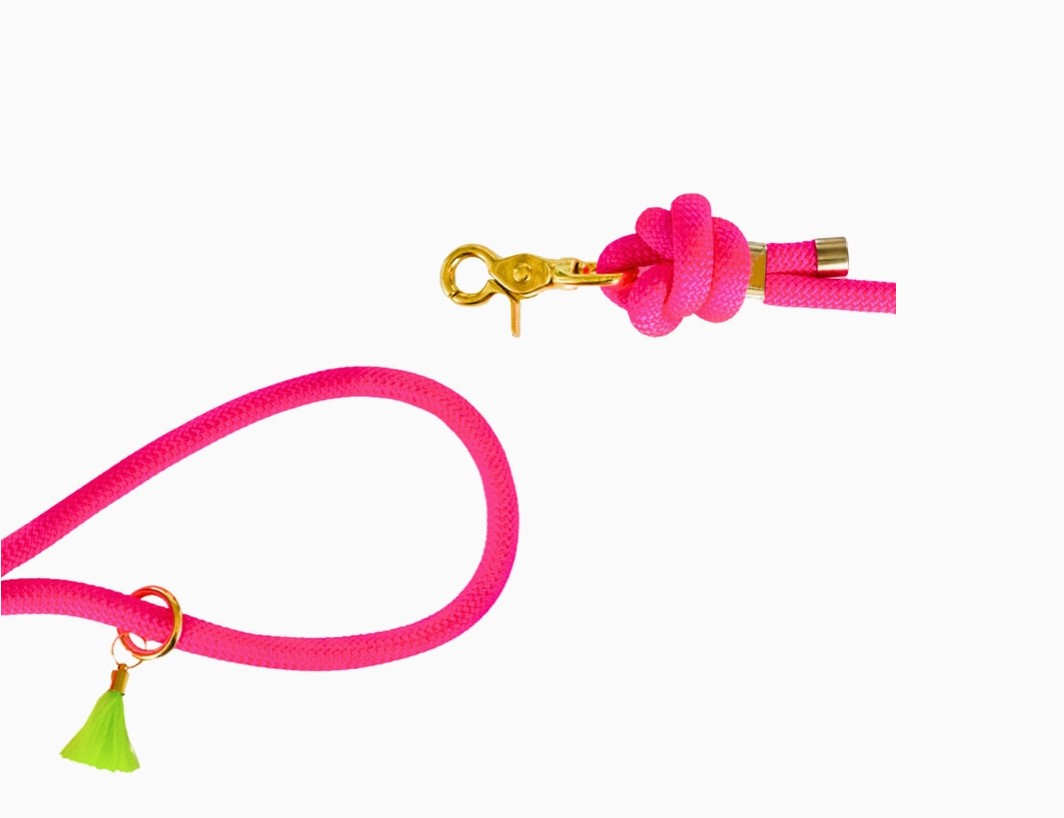 Handsfree Hundeleine Neon Pink Silber