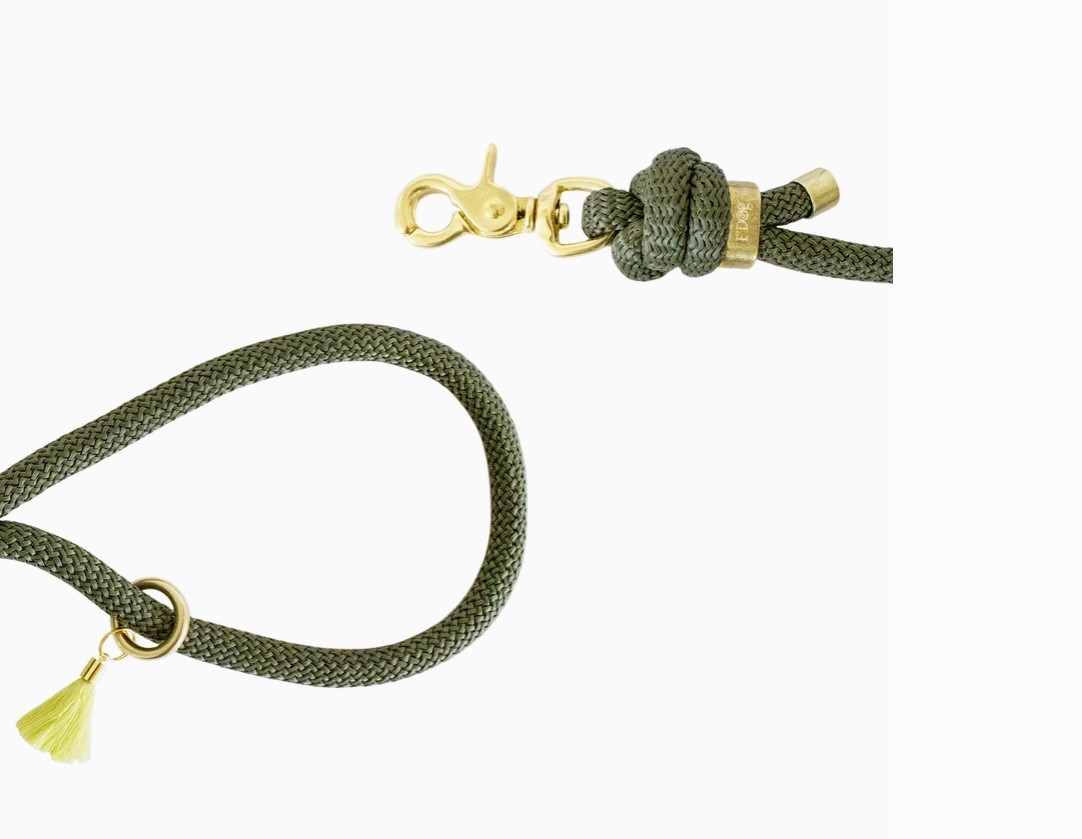 Handsfree Hundeschulterleine Khaki Gold