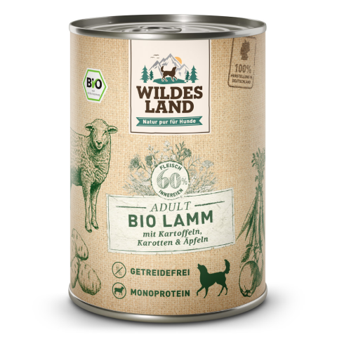 Wildes Land Bio Lamm mit Kartoffeln & Karotten  400g Dose