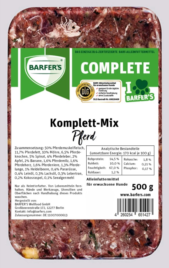 Komplett-Mix Pferd 500g Packung