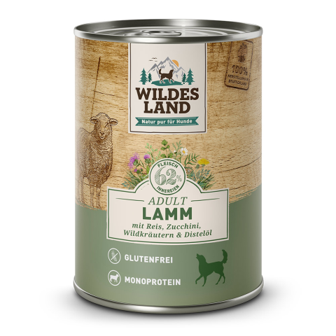 Wildes Land Lamm  mit Reis & Zucchini 400g Dose