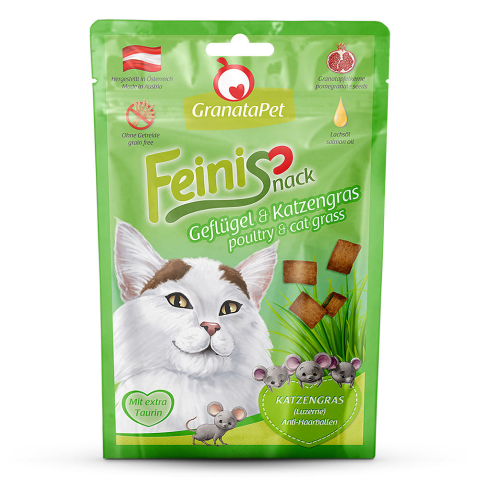 FeiniSnack Geflügel & Katzengras 50g Packung